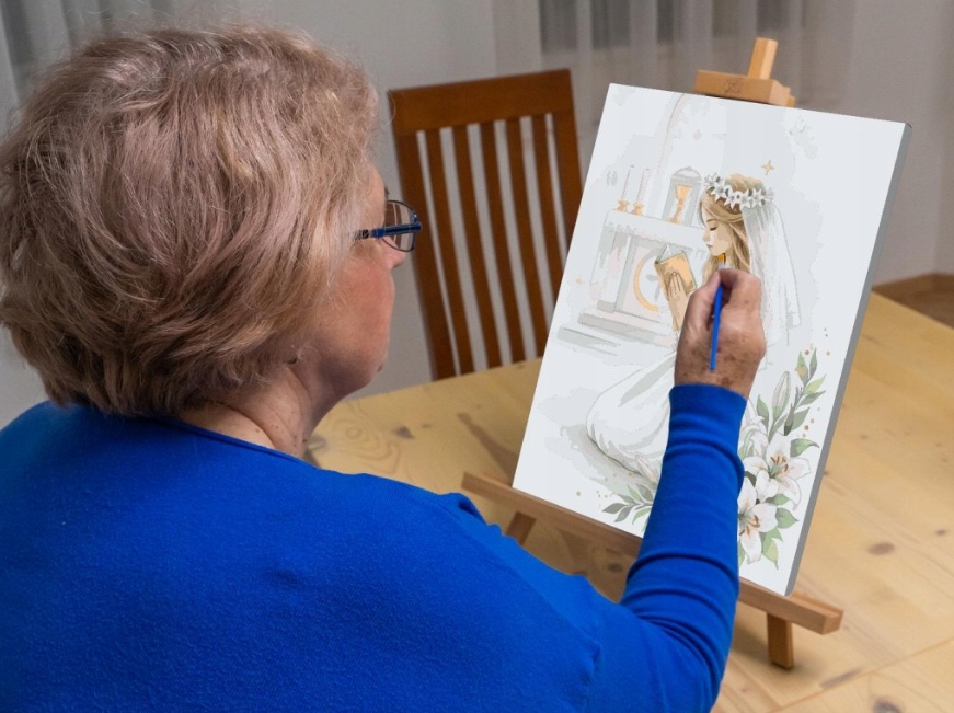 Malování Podle Čísel I Svaté Přijímání Náboženský K Prvnímu Svatému Přijímání Velký 80x100 cm