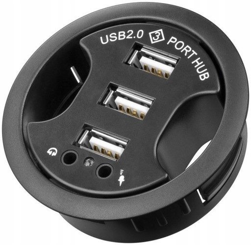 

Port Hub Usb Z Przpustem Do Biurek Daming