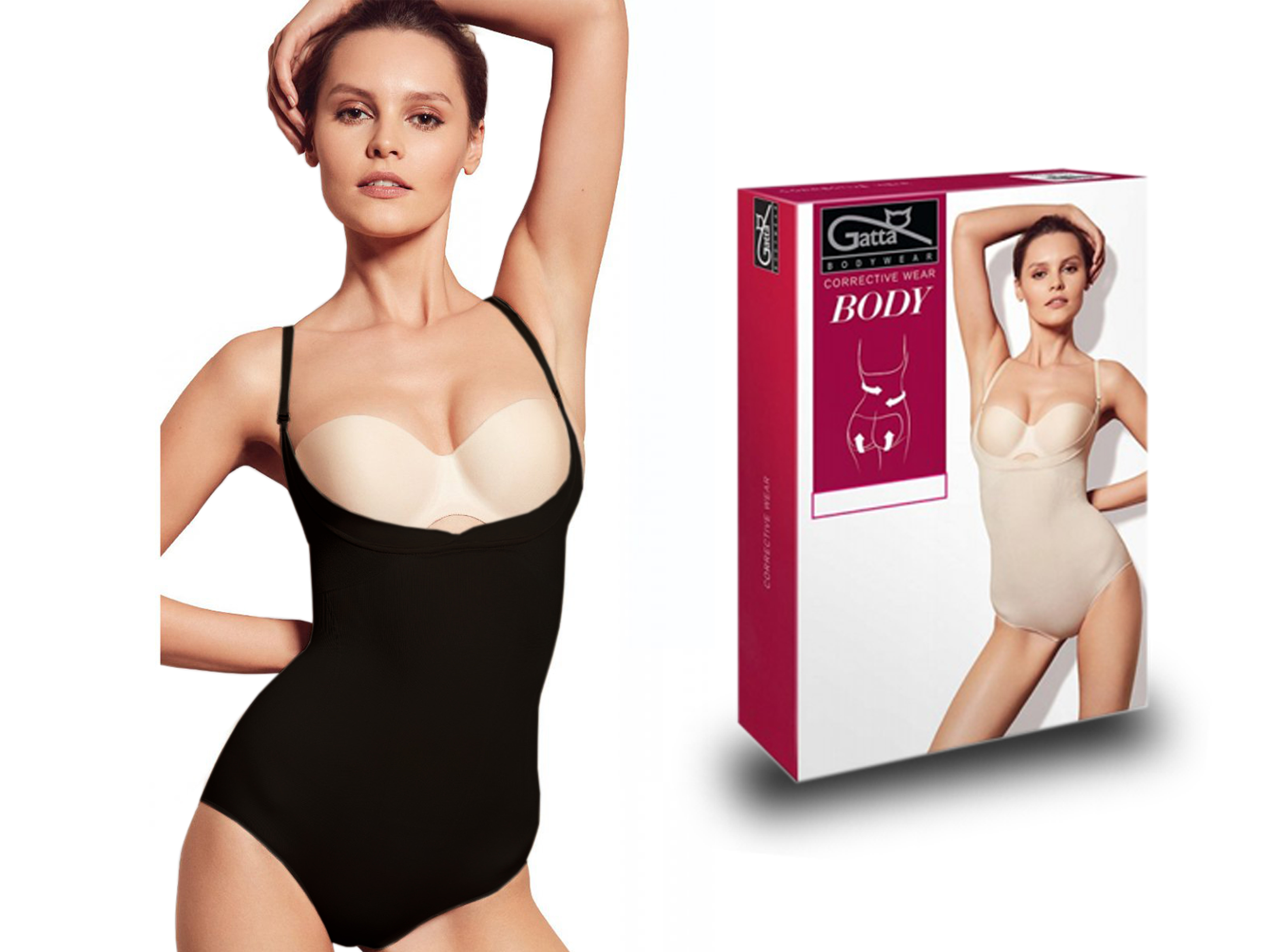 

Modelujące Body Gatta bezszwowe, czarne, XXL