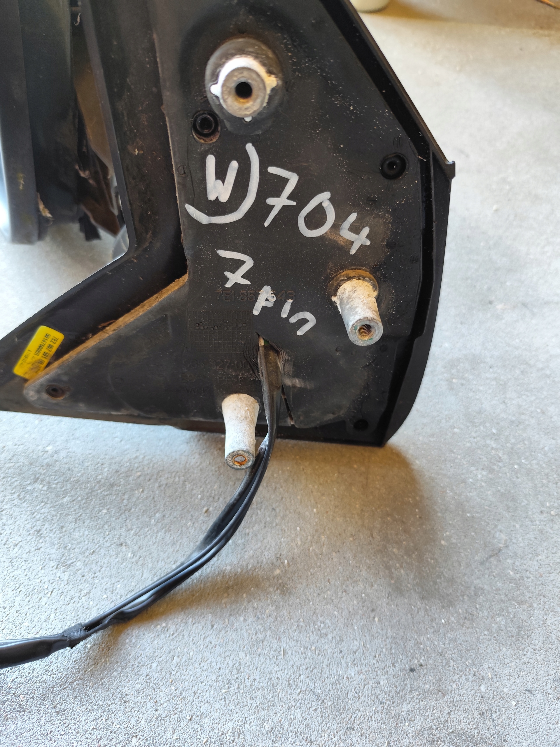 mirror VW T5 LIFT left driver´s 7 pin does not have obudowy