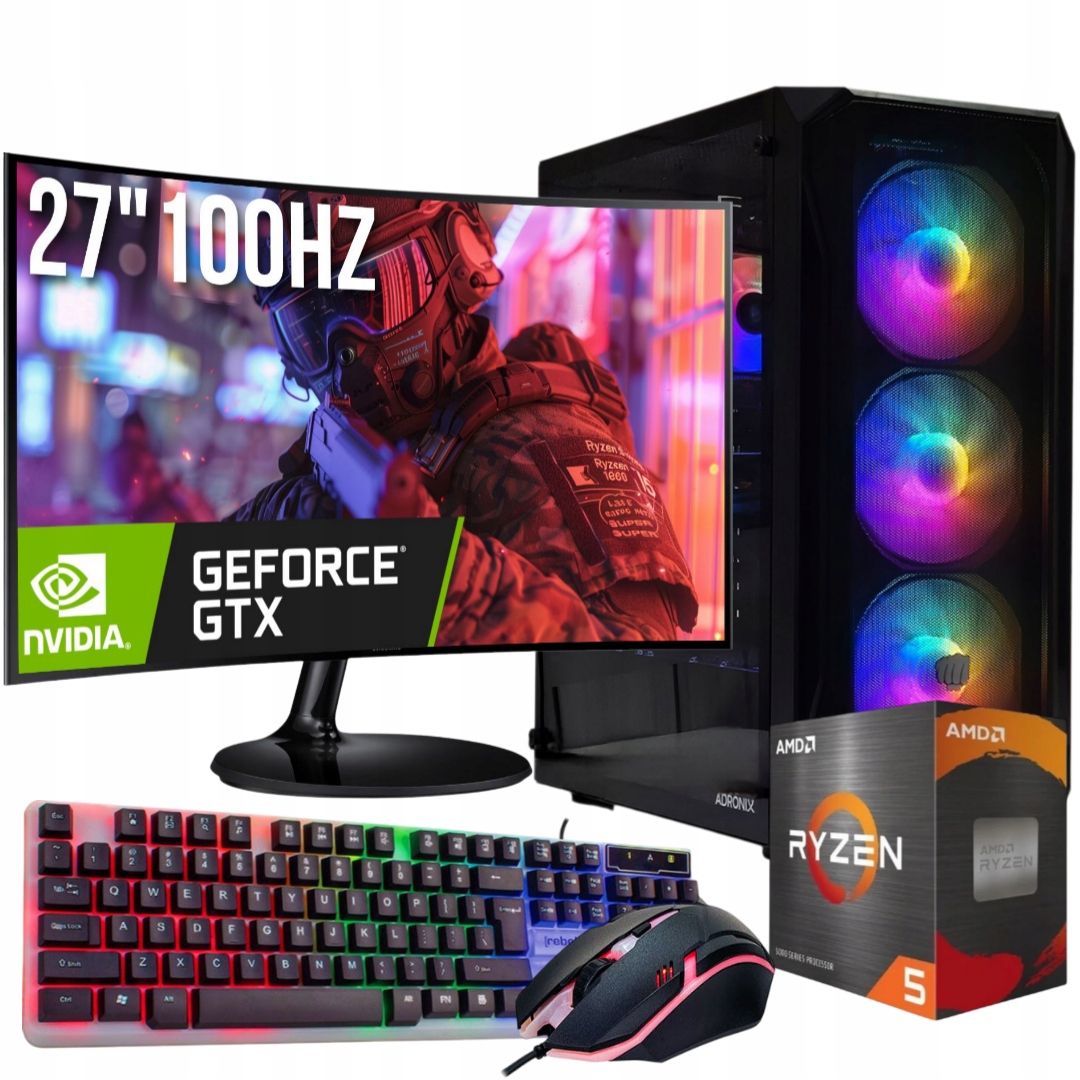 Herní Počítačový Set 27'' Ryzen 5 3600 16GB GDDR6 Gtx 1660S 6GB