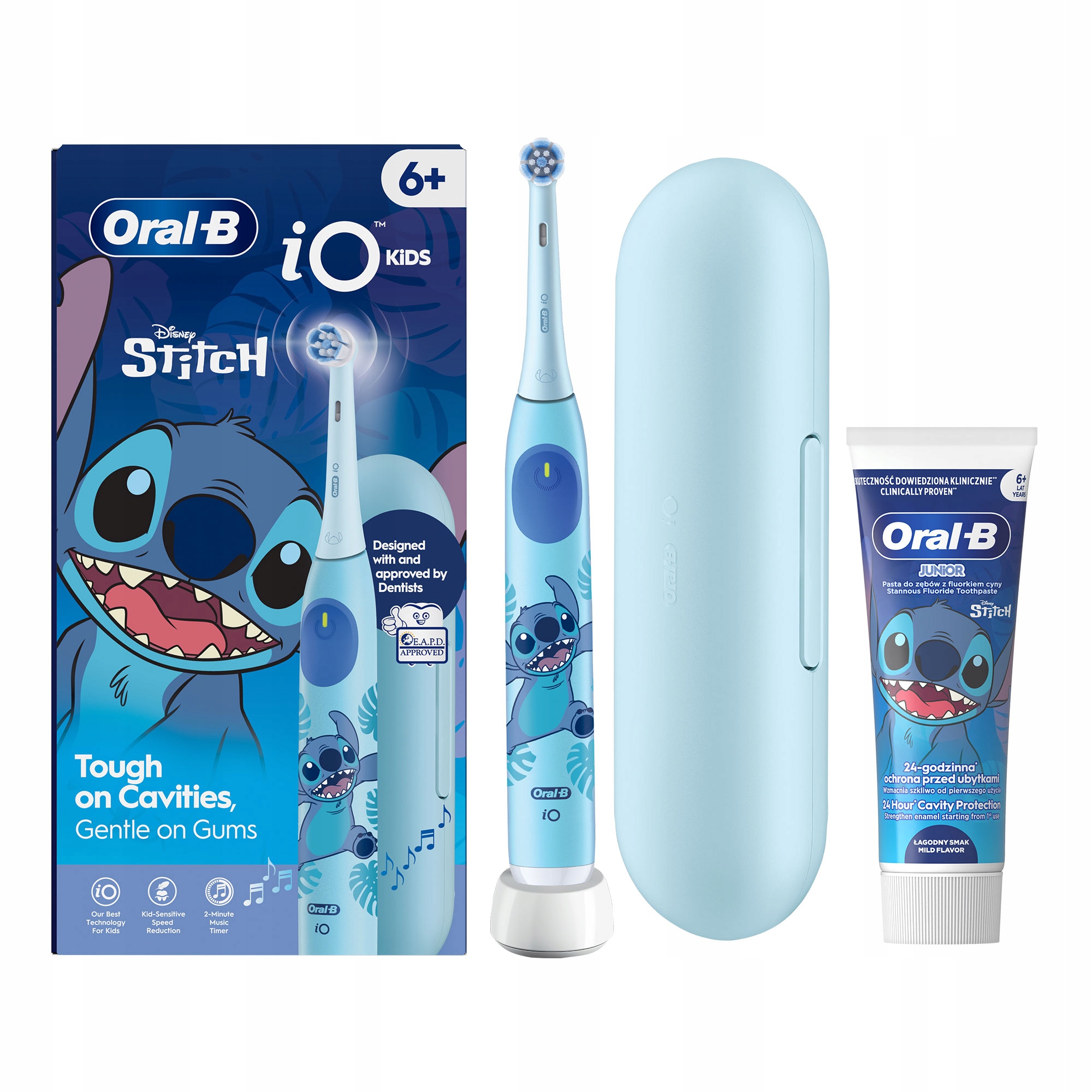 Szczoteczka magnetyczna dla dzieci Oral-B iO Series2 Kids Stitch Etui Pasta