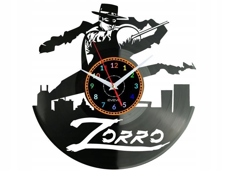 Maska Zorro Nástěnné hodiny Vinylová deska Moderní dekorativní jako Dárek