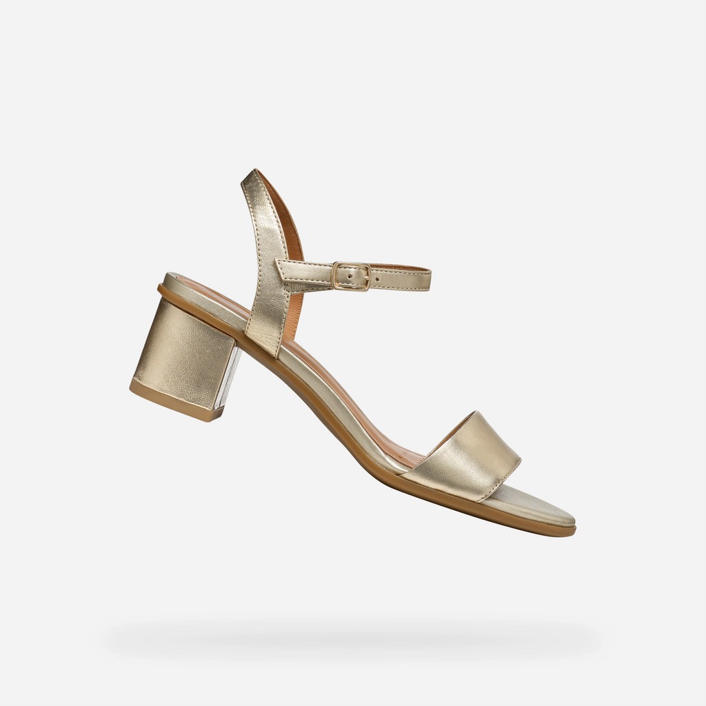Geox Zlaté dámské sandály Geox Aurely 50