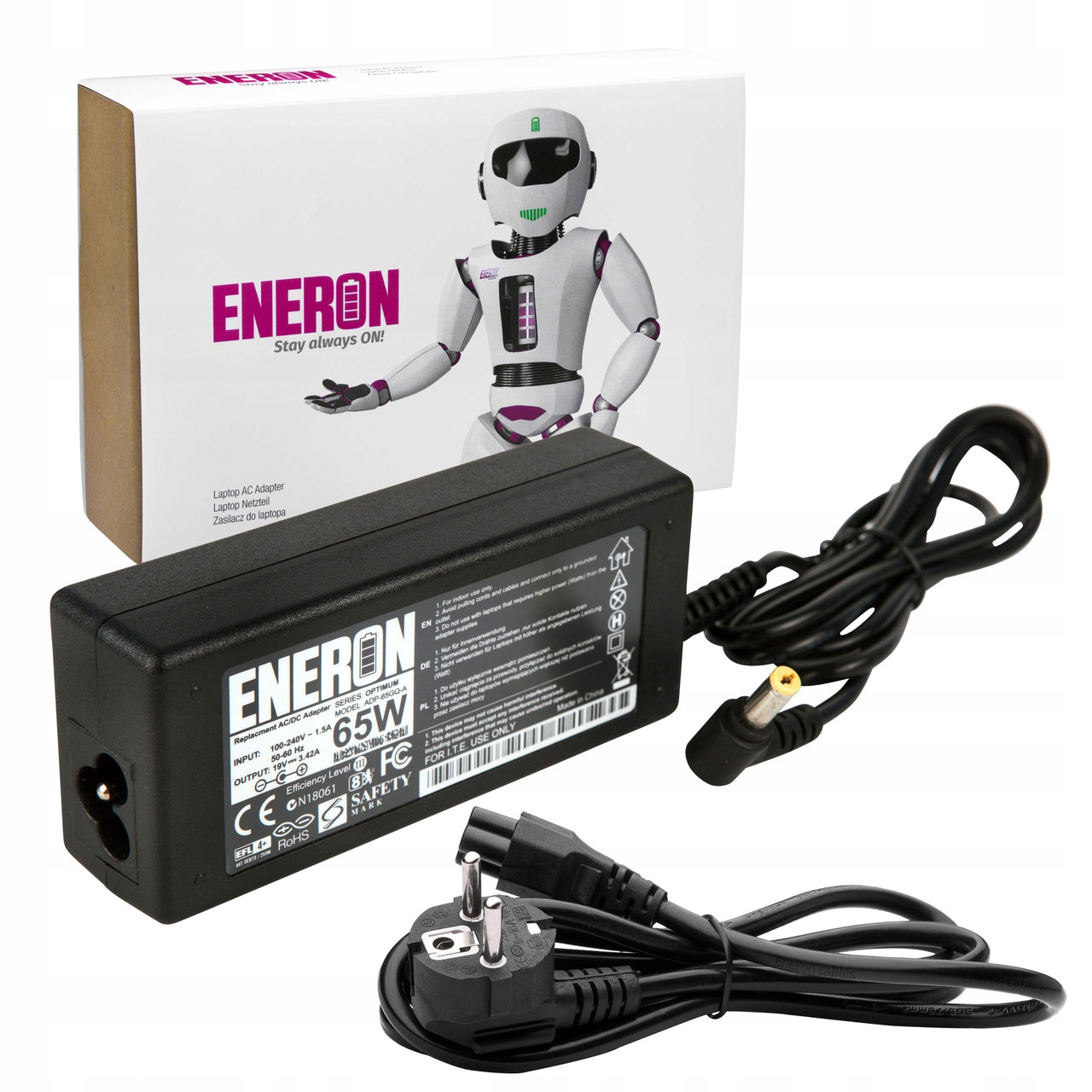 

Zasilacz Acer 19V 3.42A 65W wtyk 55x17mm +kabel