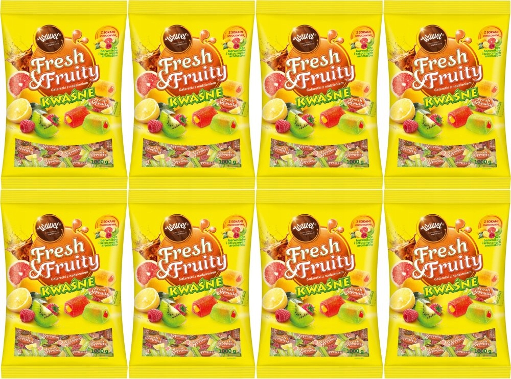 Galaretki Fresh Fruity Kwaśne z nadzieniem Wawel 1 kg x8