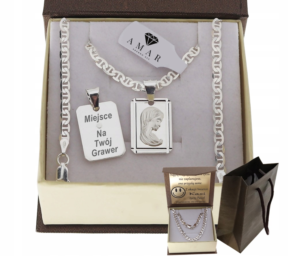 Dámský Řetízek Gucci z plného stříbra s medailí Ryzost 925 Gravírování Bonus