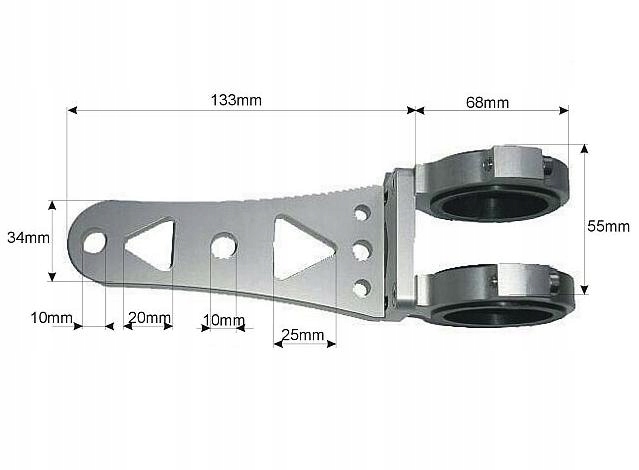 UNIWERSALNE UCHWYTY REFLEKTORA PRZEDNIEJ LAMPY Producent inny