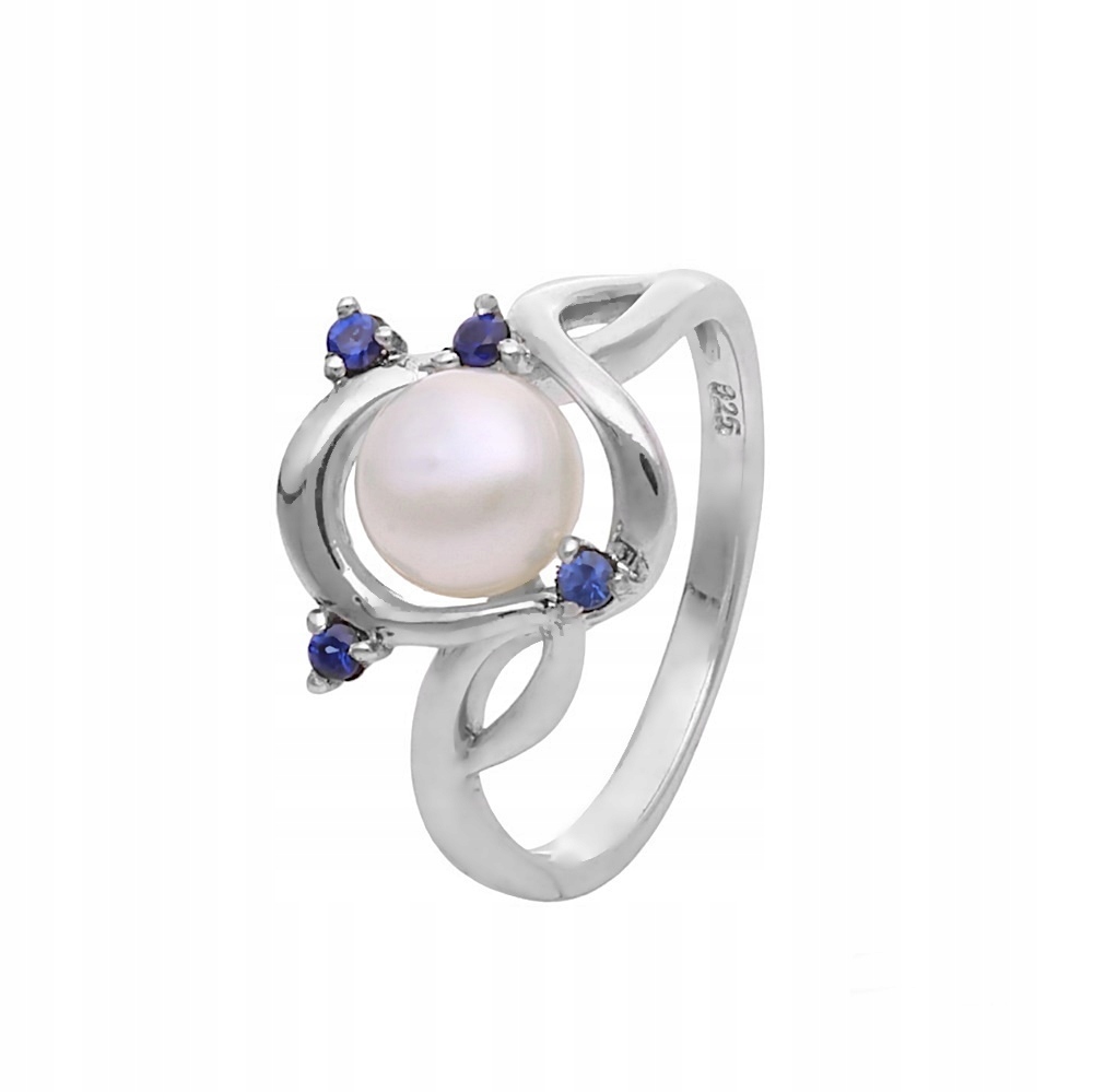 Prstýnek Ag 925 Perla a modrý Safír 2481-R-FRBS-WP vel. 15