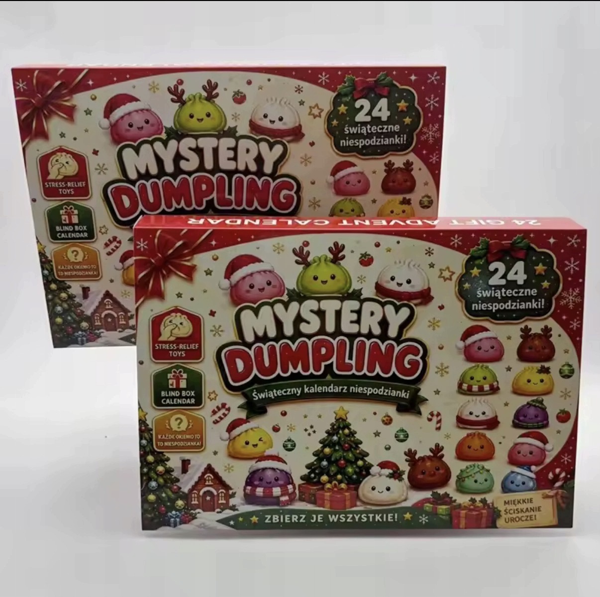 Адвент-календарь Mystery Dumpling, 24 мялки Mochi Squishy