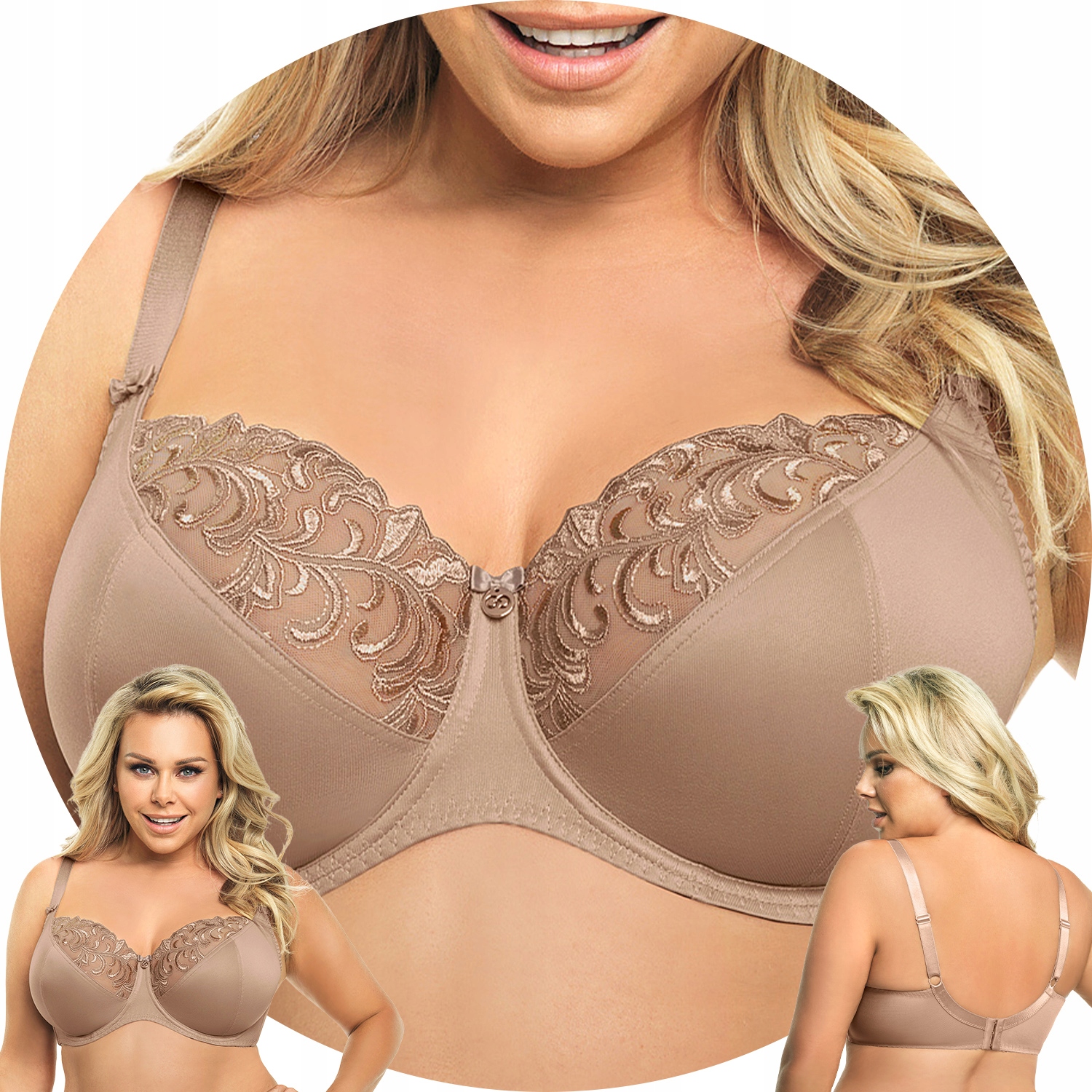 Gorsenia K378 Victoria béžová výšivka Podprsenka Soft 75F Měkká