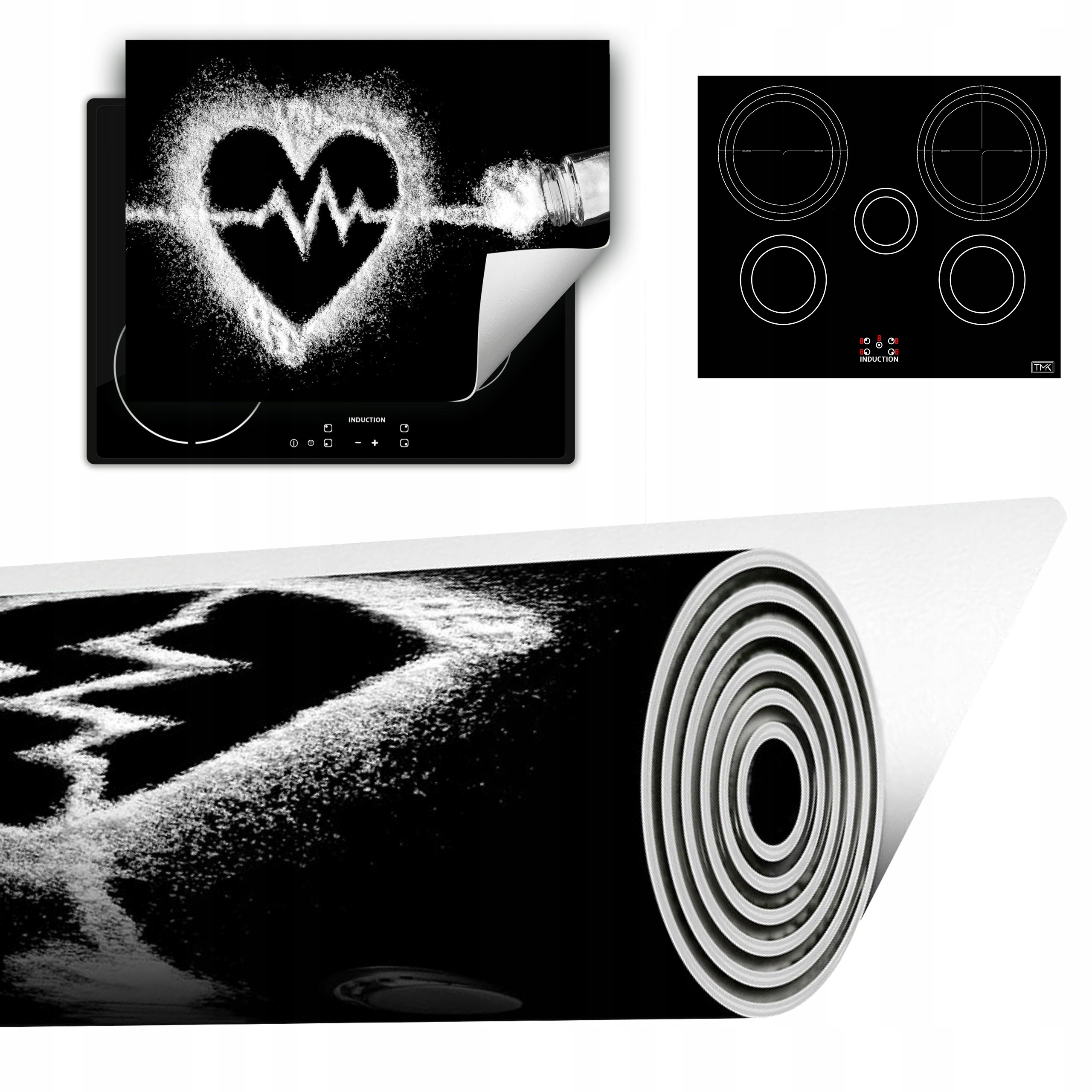 Vinylová Podložka Do Kuchyně Více Místa 70x52 černá srdce
