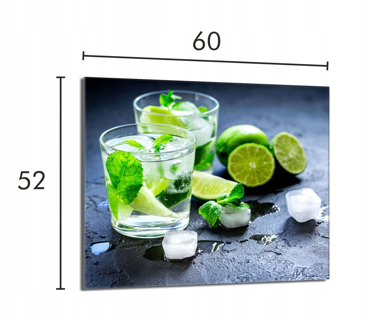 

Szklana płyta ochronna na kuchenkę 60x52 Limonka