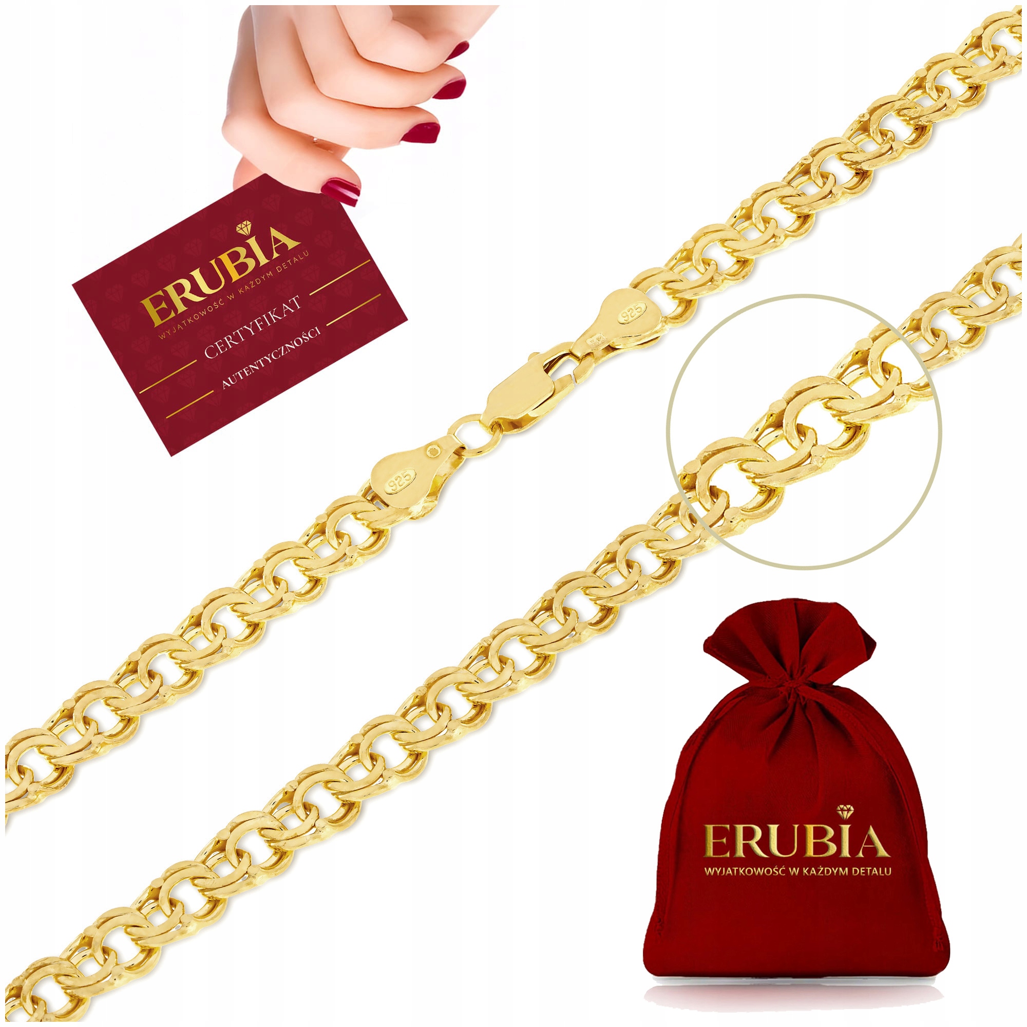 Tlustý Krásný Pozlacený Řetízek Dámský Garibaldi 55cm/6mm Stříbro O Ryzosti 925