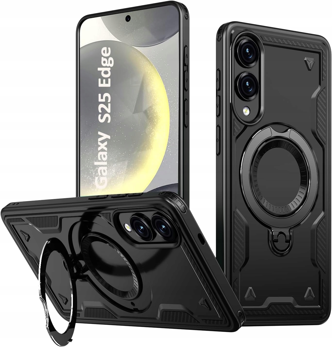 Haruino Plecki Etui dla Galaxy S25 Edge Magnetyczny Stojak 360 Stopni