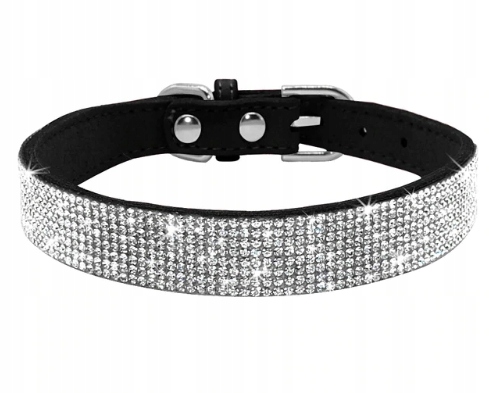 

Obroża dla psa Czarna Cyrkonie Cekiny Xs
