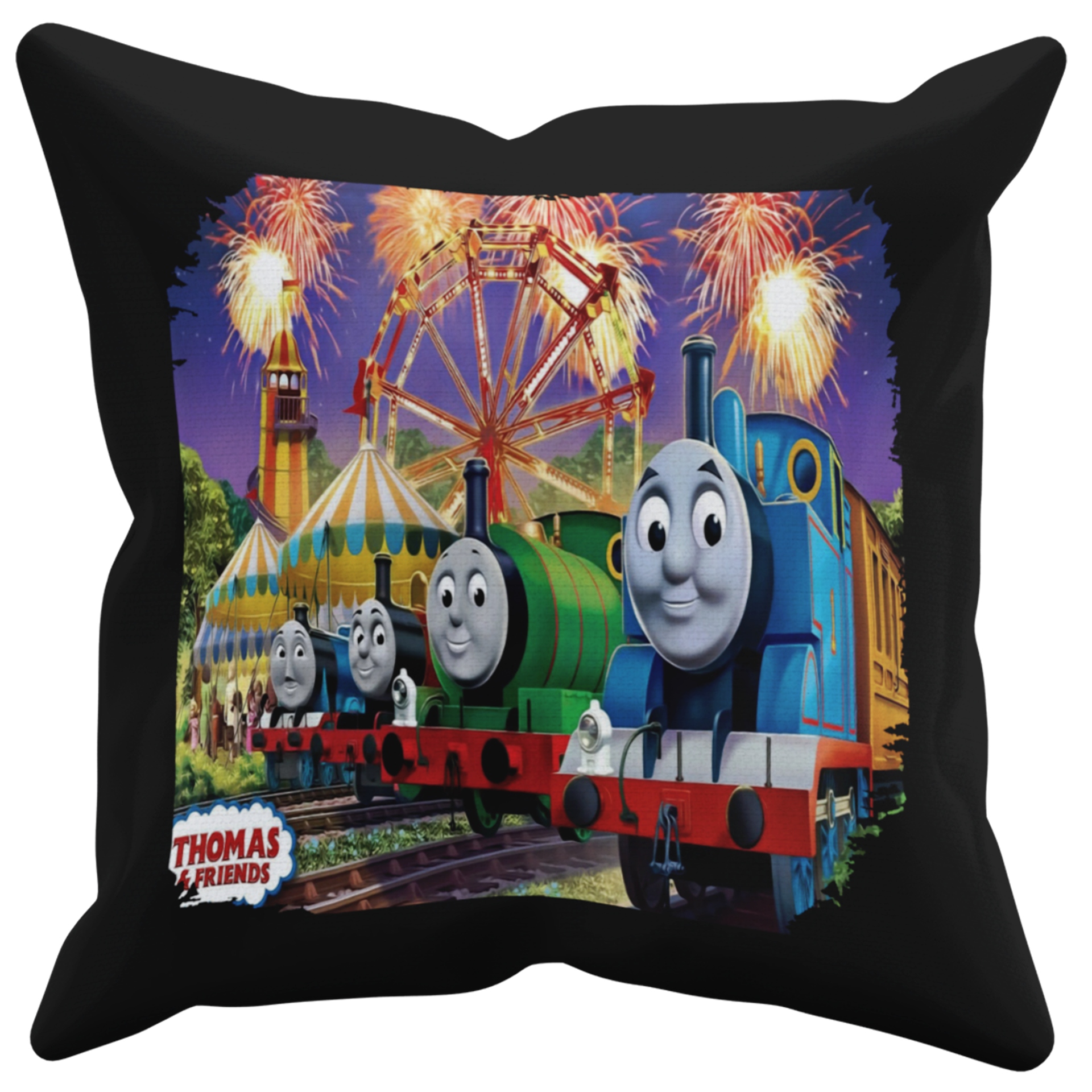 POSZEWKA NA PODUSZKĘ JAŚKA DO PRZEDSZKOLA TOMEK I PRZYJACIELE + IMIĘ GRATIS Kolor dominujący czerń