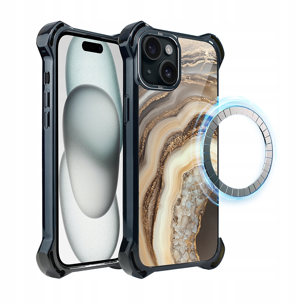 Pouzdro pro iPhone 15 Ibizu DropGuard Ultra s MagSafe, Medový achát