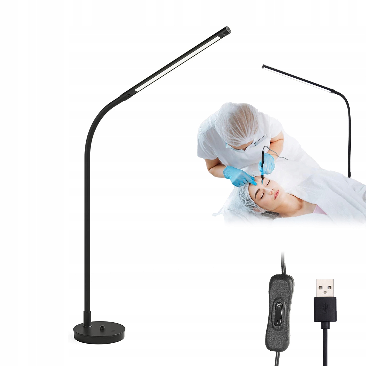 Stojací Podlahová Lampa Led Lampka 140 CM Stolní Lampa Lampička Na Čtení