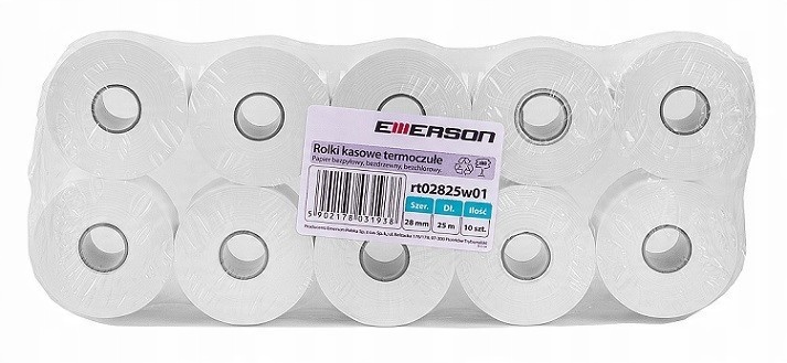 

Rolki kasowe termiczne 28mm. 25m. 10szt Emerson