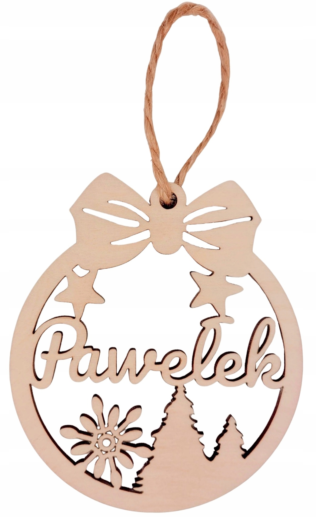 

Drewniana Bombka z imieniem na choinkę Święta