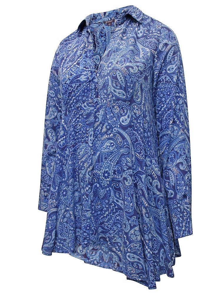 Košile Plus Size Roamans Vzdušná Modrá Tunika Paisley RM06 64