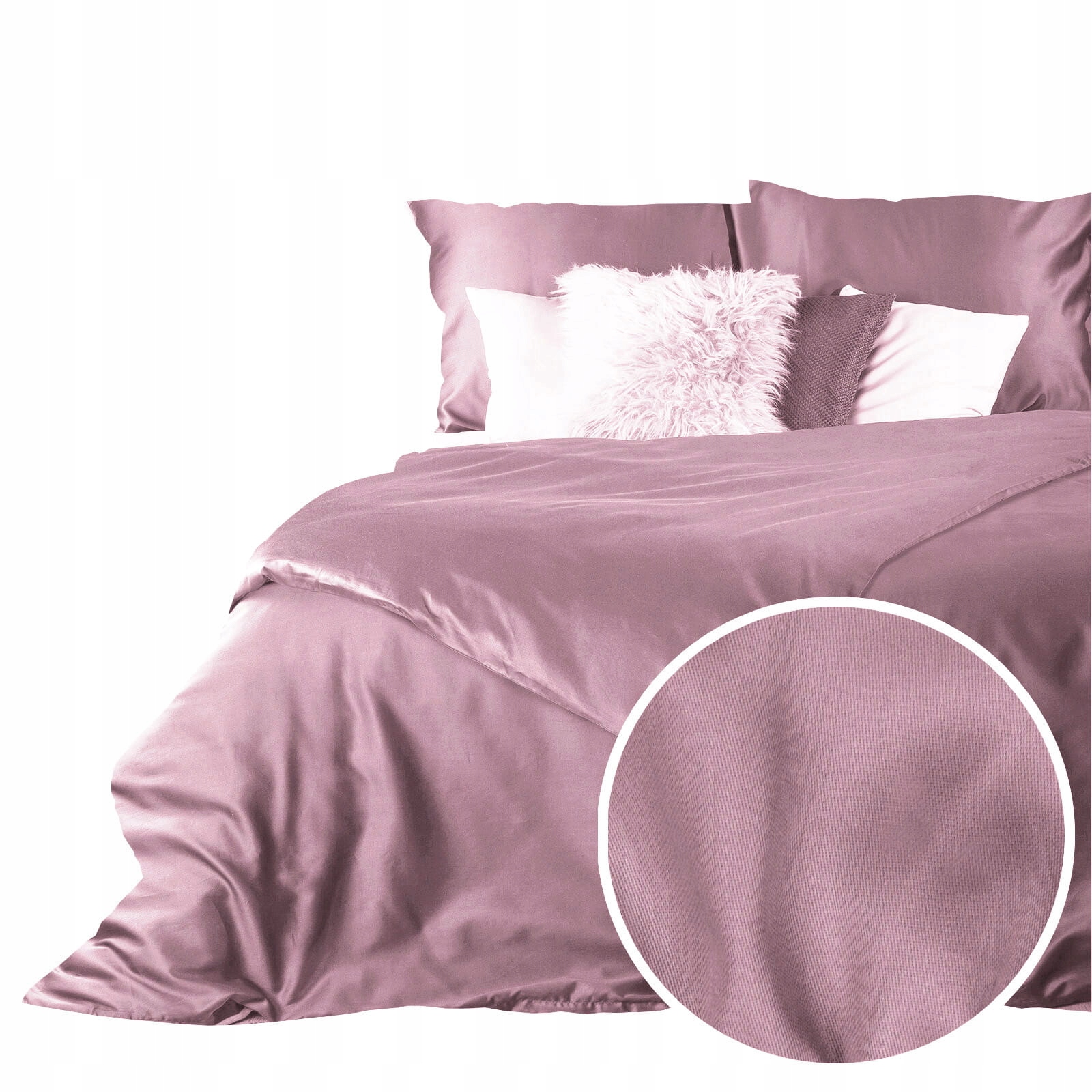 Pościel satynowa komplet 180X200 NOVA3 pudrowy