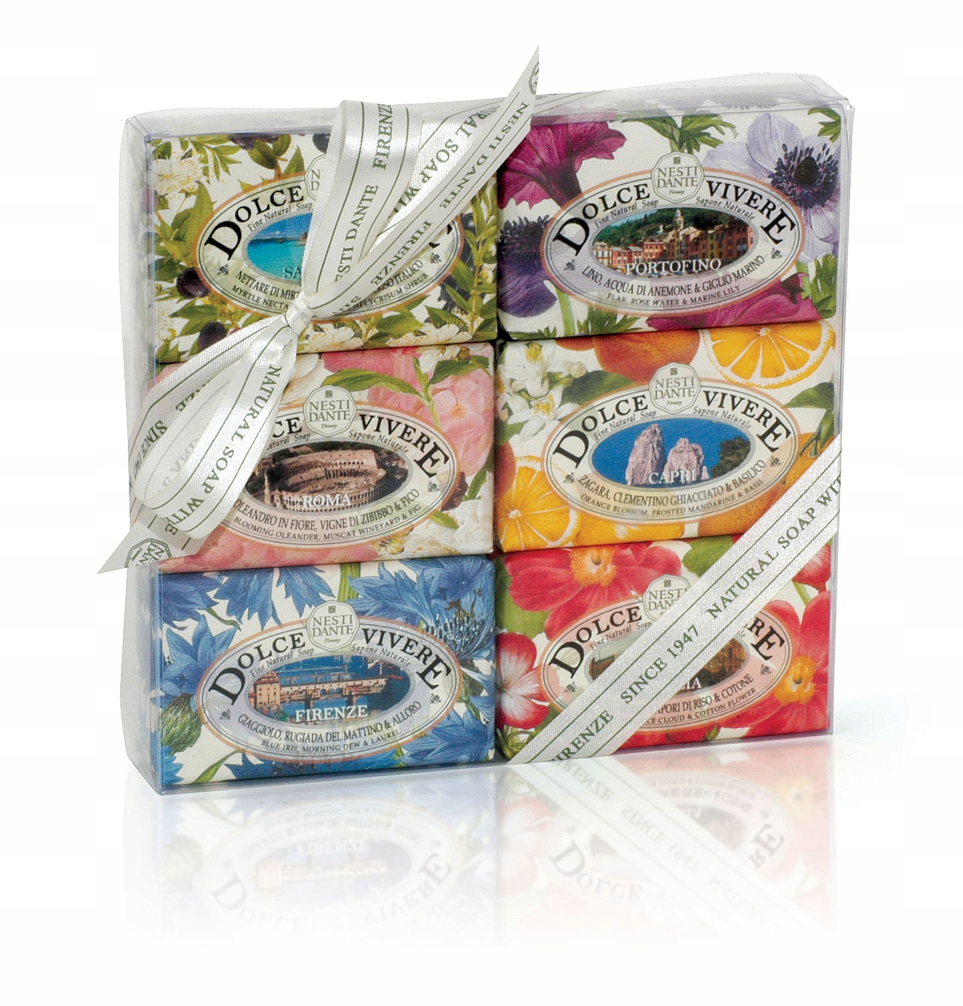 Mýdla Nesti Dante Dolce Vivere 6x250g Sada přírodních aromatických mýdel