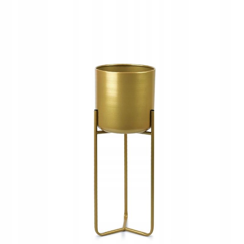 

Metalowy kwietnik z osłonką złoty stojak loft 55cm
