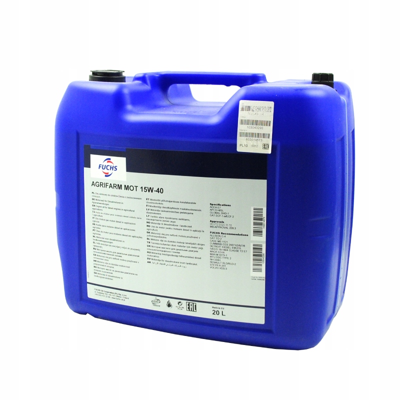 OLEJ SILNIKOWY MOT 15W40 AGRIFARM 20L FUCHS