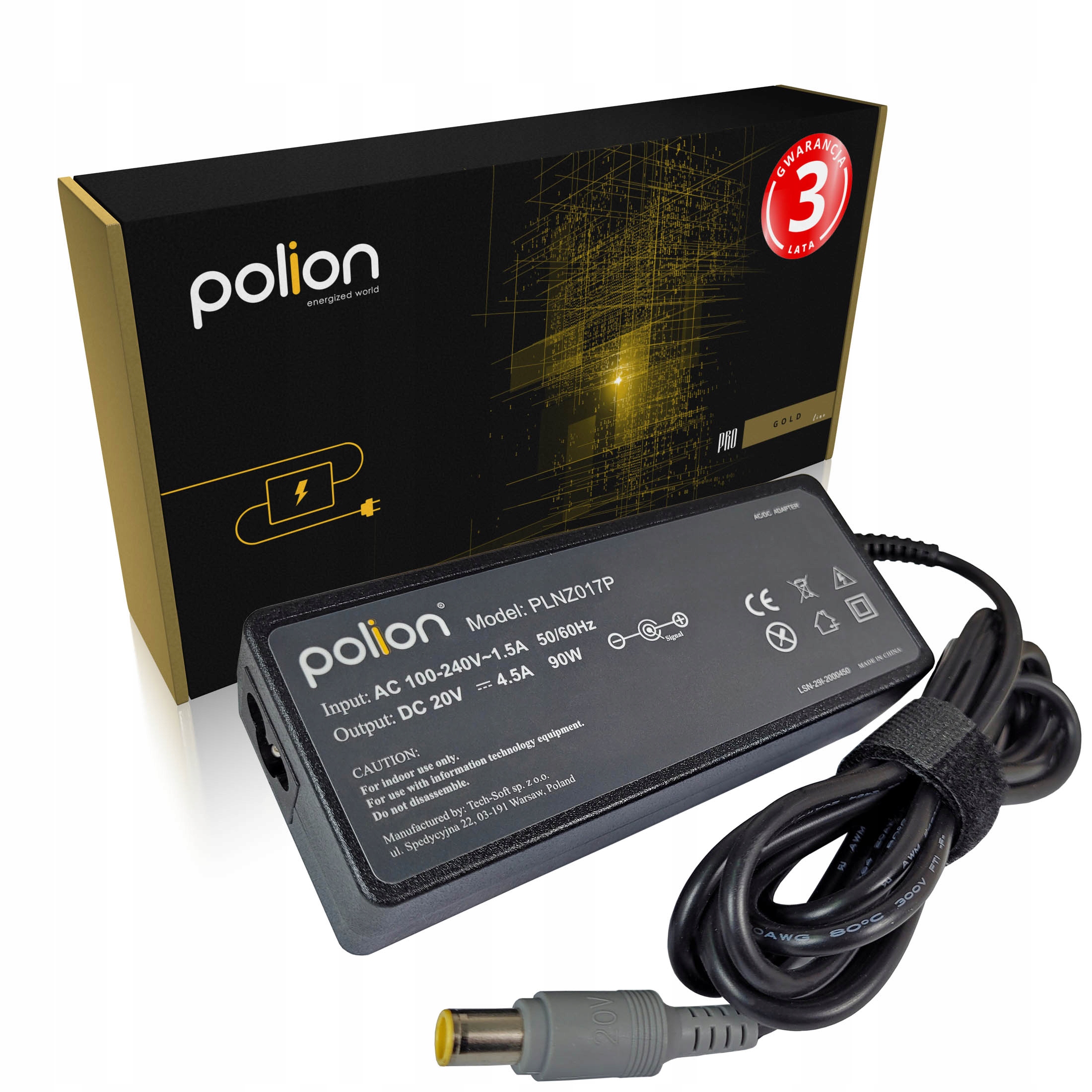 

Ładowarka 90W do Lenovo 20V 4,5A 7,9x5,5mm pin