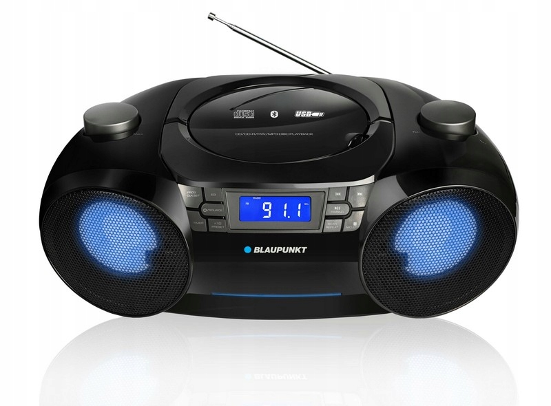 Boombox Prenosný Rádioprehrávač CD MP3 Usb Bluetooth Fm Rádio Led