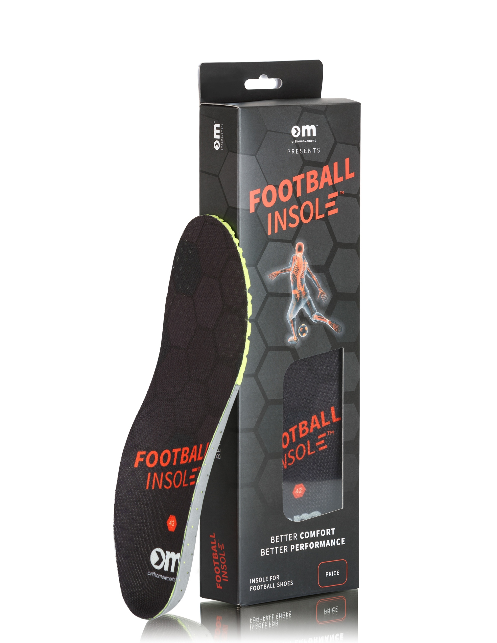Wkładki do butów Ortho Movement Football Czarny 44