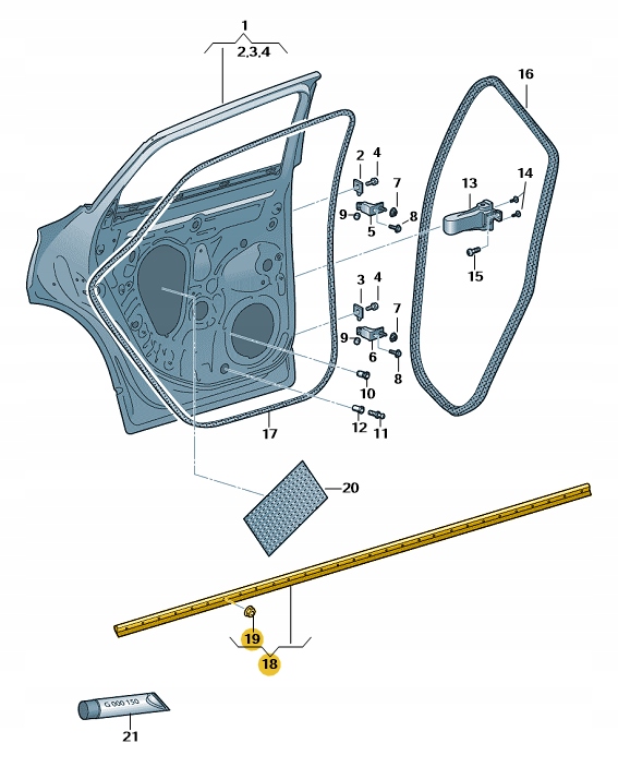 USZCZELKA DRZWI TYŁ DOLNA CUPRA FORMENTOR ORYGINAŁ 5FF839119