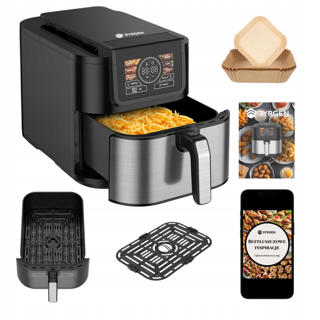 Frytkownica Beztłuszczowa Air Fryer Prostokątna Ai Cook Pro 8L 1700W Cicha