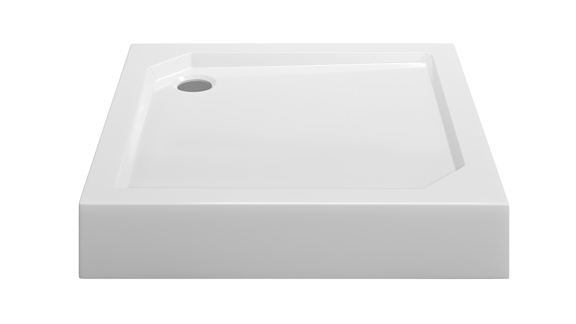 Zabudovaná polský čtvercová vysoká sprchová vanička 100x100, akrylová