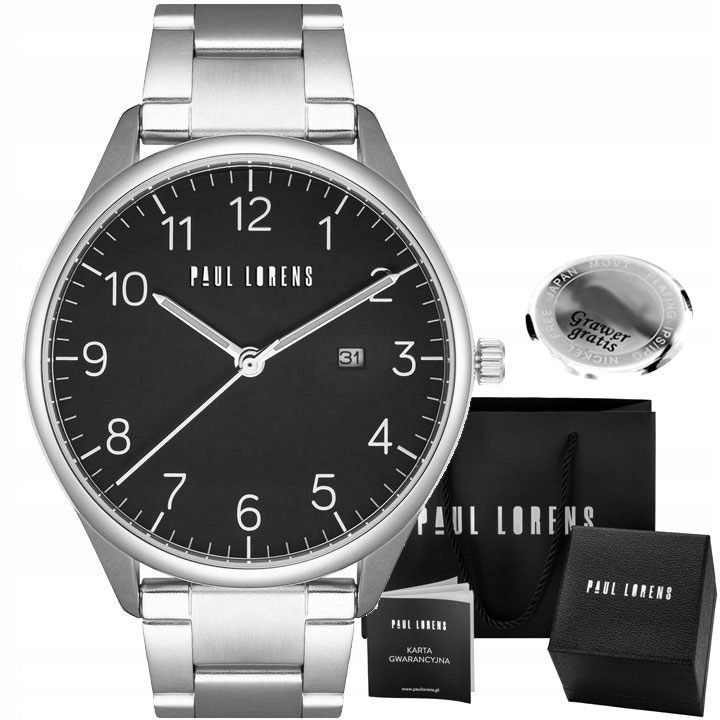 Pánské hodinky Paul Lorens Pro Tatínka ciferník s číslicemi a datumovkou Gravírování