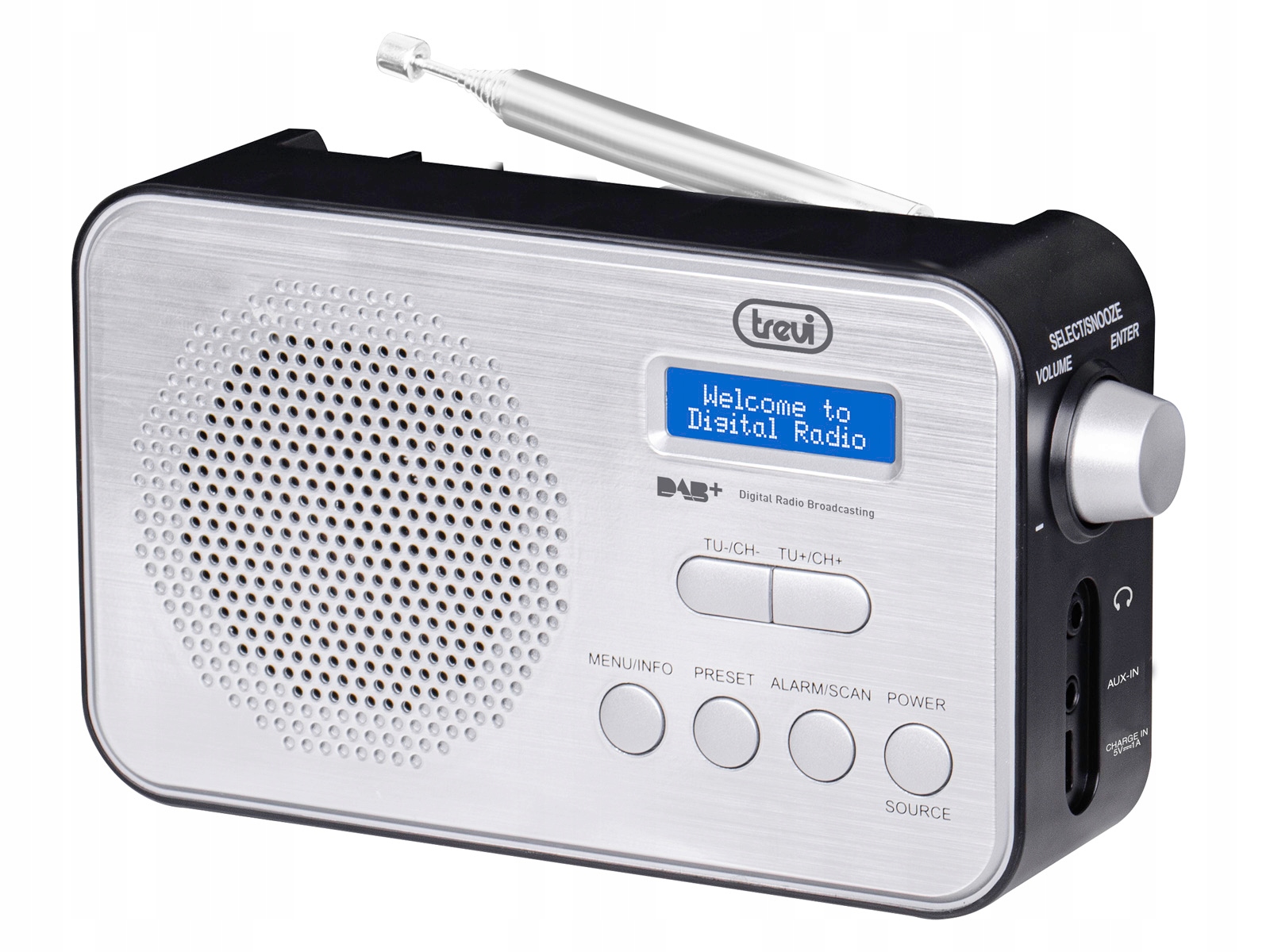 Rádio Trevi, Dab 7F92 R Blu, přenosné, Dab+/dab/ Fm, displej Dot Matrix,