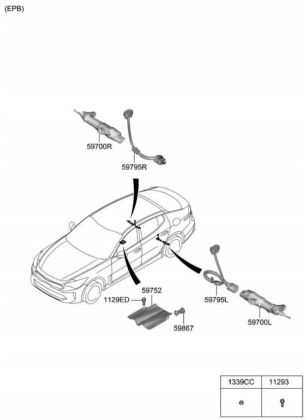 59701J5500 - STINGER СТОЯНКОВЕ ГАЛЬМО ПРИВІД ЗАДНІЙ ПРАВИЙ OEM