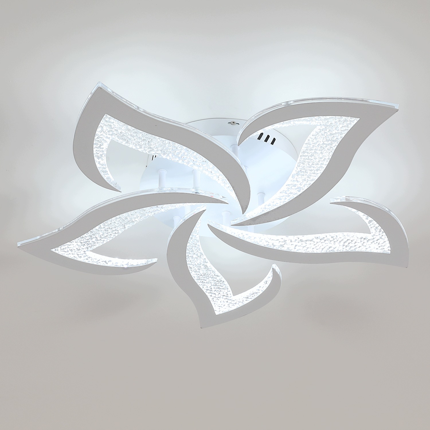 Led stropní závěsné svítidlo lustr bílé lístky moderní 60W 6500K