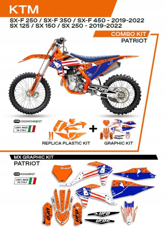 Sada Plastov A Nálepiek (oklein) Ktm Sx/sxf 125/150/250/350/450 19-22