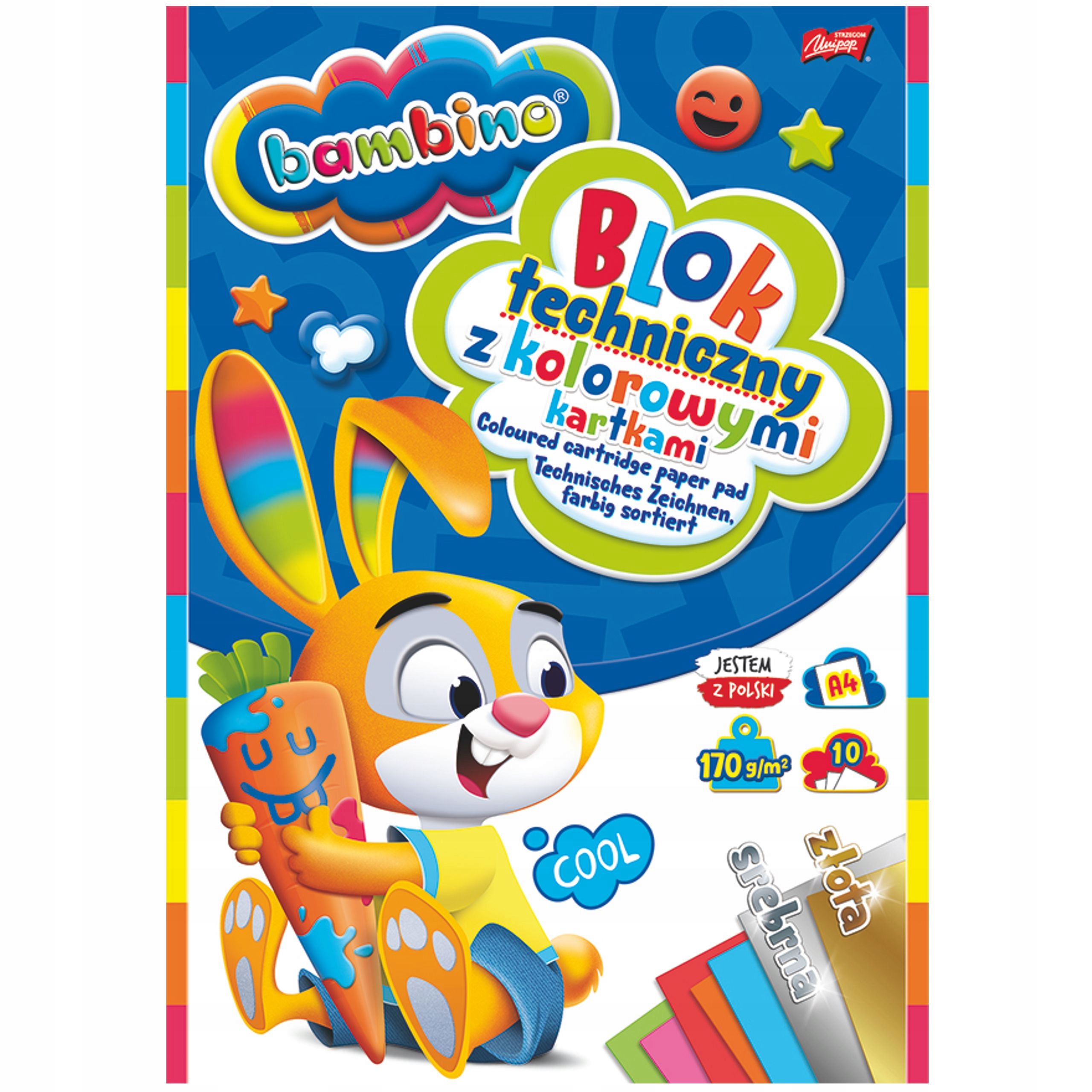 

Blok Techniczny Kolorowe Kartki A4 Bambino 170g/m2