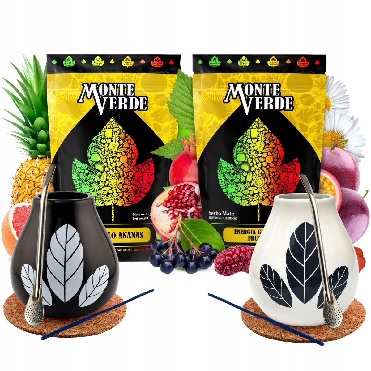 Levně Dárková Sada pro dva Yerba Mate Monte Verde Matera dlouhé Bombille