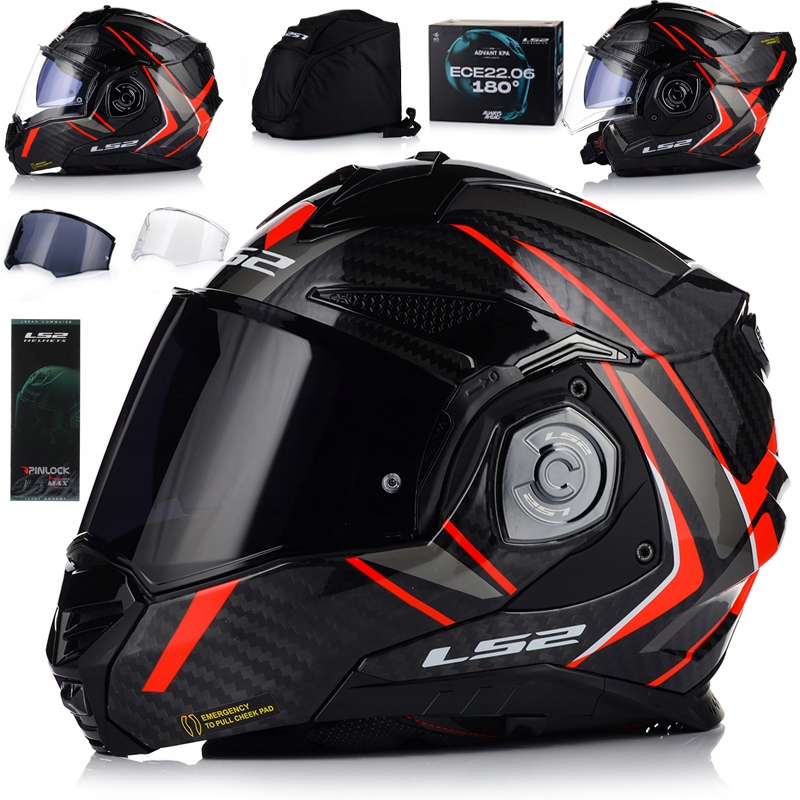 Motocyklová Prilba LS2 FF901 Advant X 180 Karbón Čeľusťová Pinlock
