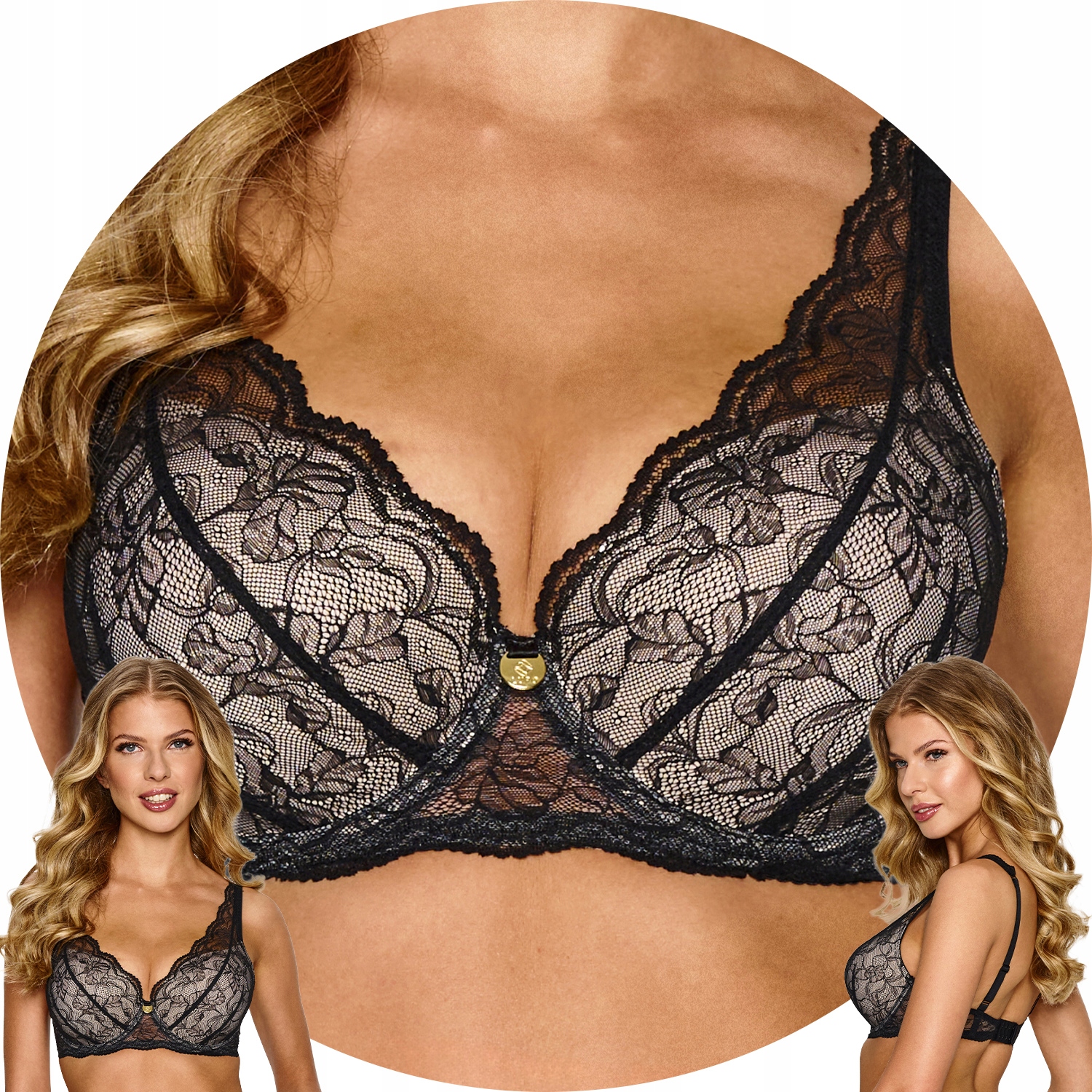 Lupo 2605 Push-up podprsenka černá 70F