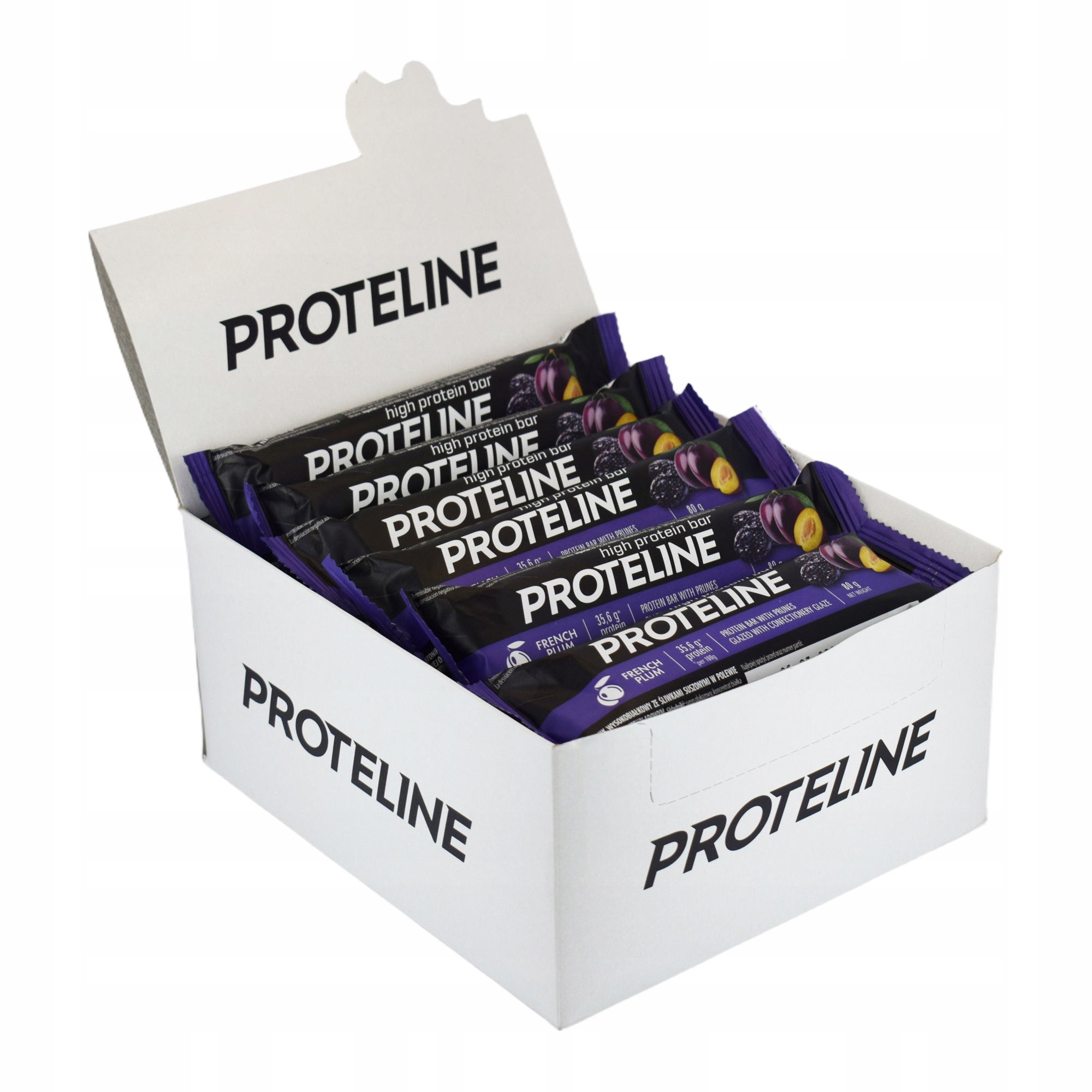 Vynikající Proteinová Tyčinka 80 g|36% Bílkovin |fit| Proteline| Švestka