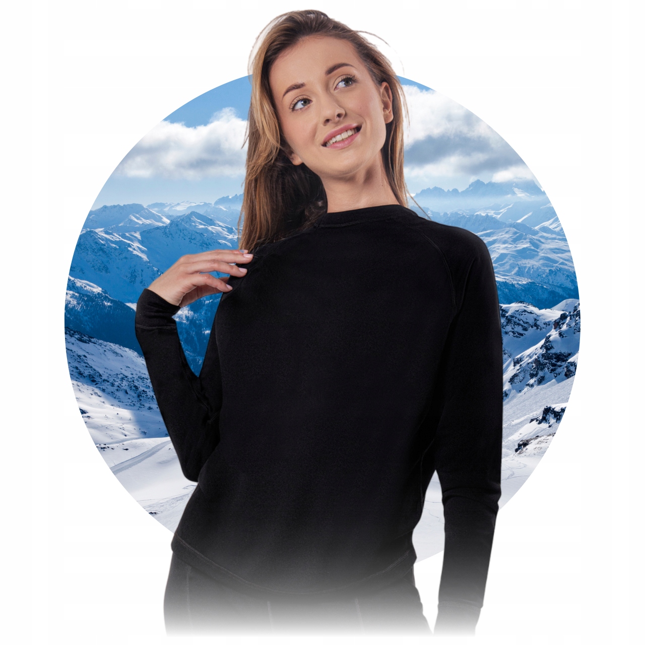 KOSZULKA TERMOAKTYWNA DAMSKA S MĘSKA CZARNA ODDYCHAJĄCA CIEPŁA Z MESZKIEM Marka Ercole