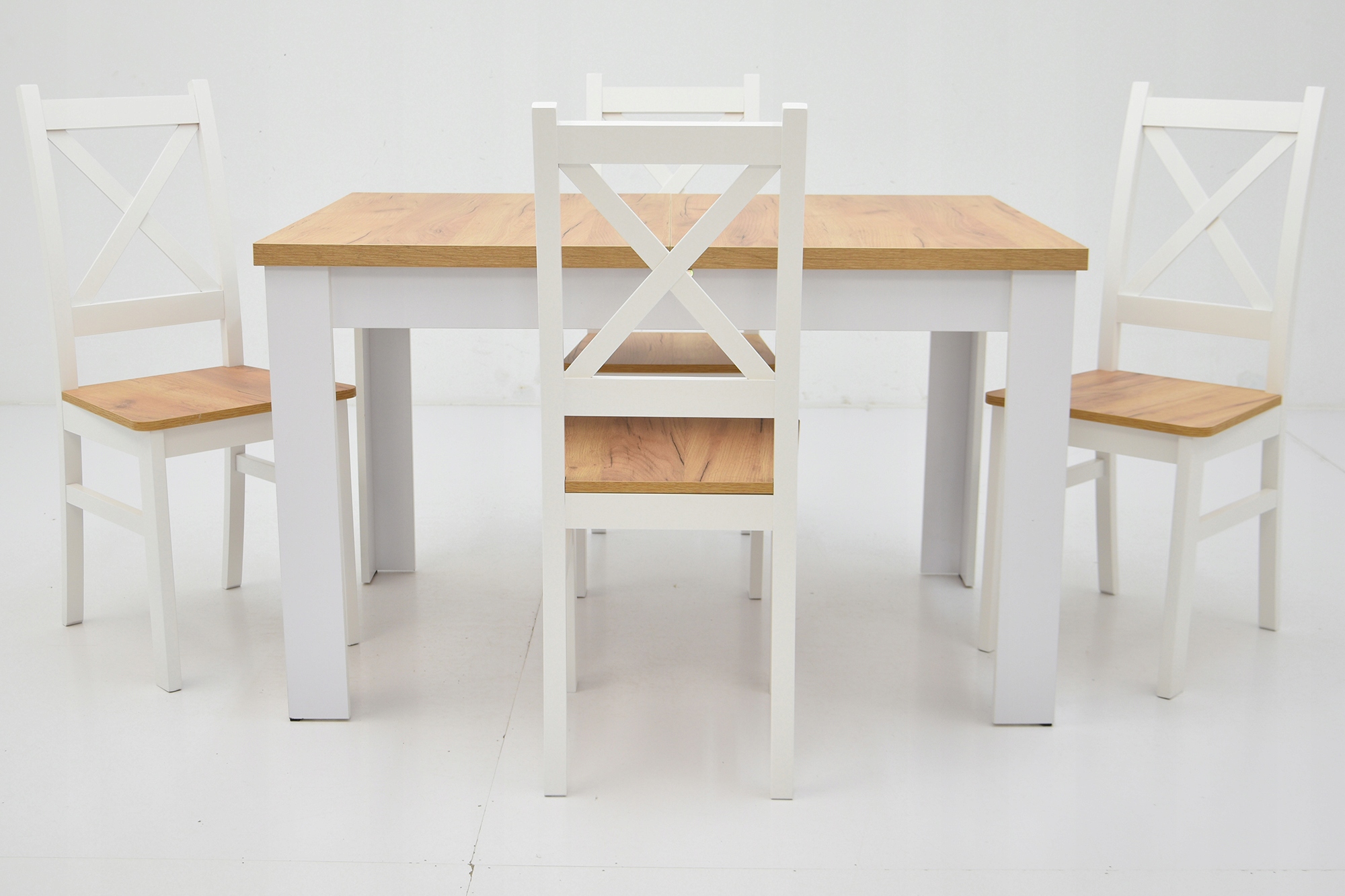 Zestaw Stół i 4 krzesła Krzyżak DĄB CRAFT Liczba krzeseł w zestawie 4