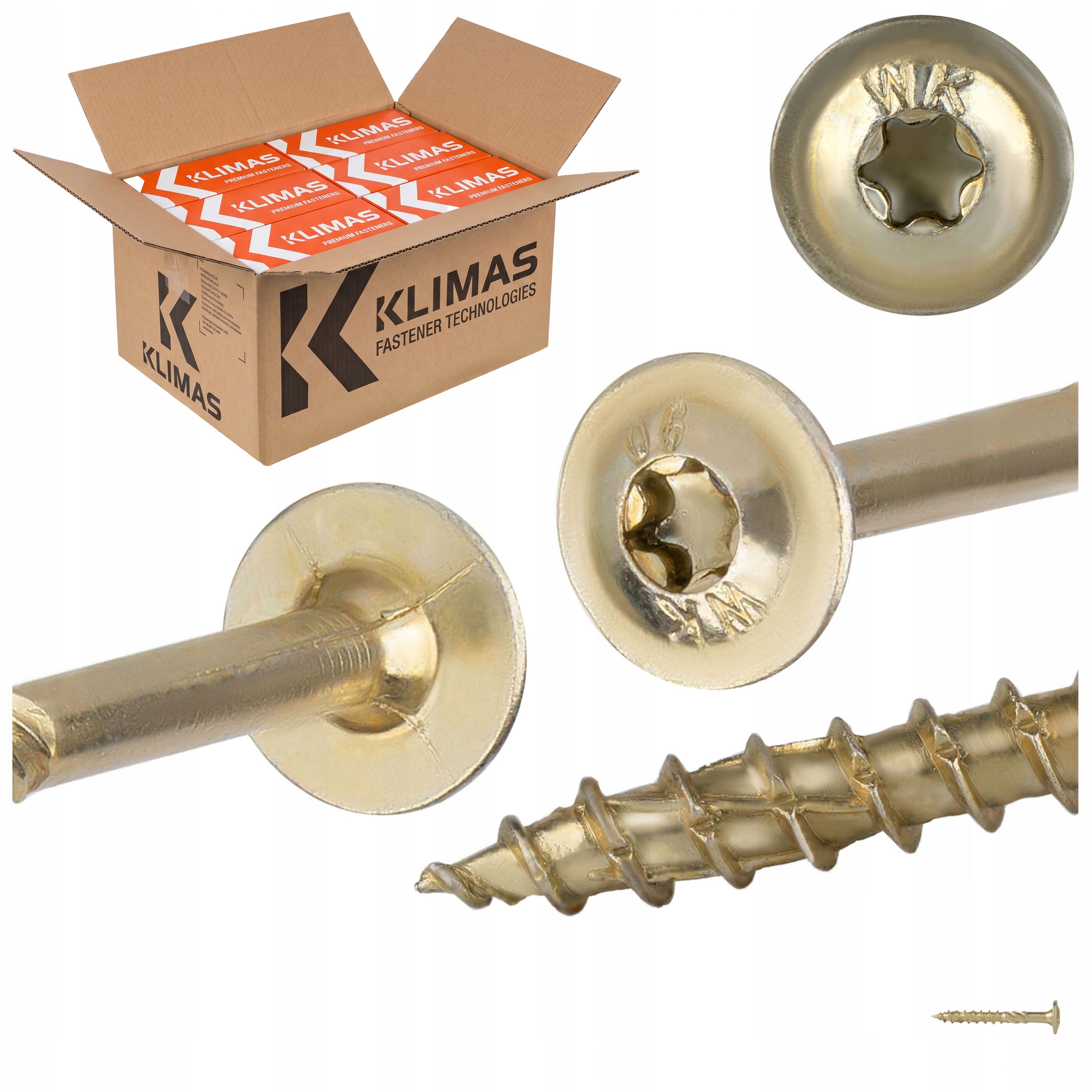 Tesárske skrutky Torx 6x50 mm 1600 ks tanierové na drevo Klimas Wkcp