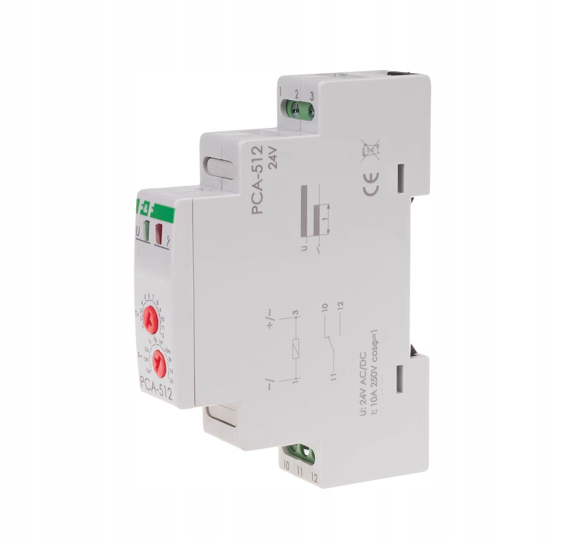 Averzní časový relé, kontakty: 1no/nc 24v PCA-512-24V